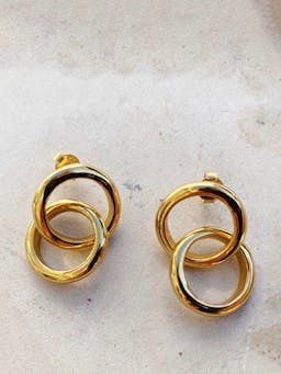 Gold Celestine double hoops Earrings Shyla Jewellery    - Collagerie