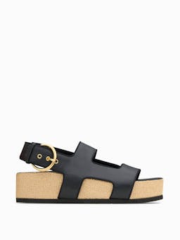 Cher platform sandals in black 50mm sandals NEOUS    - Collagerie