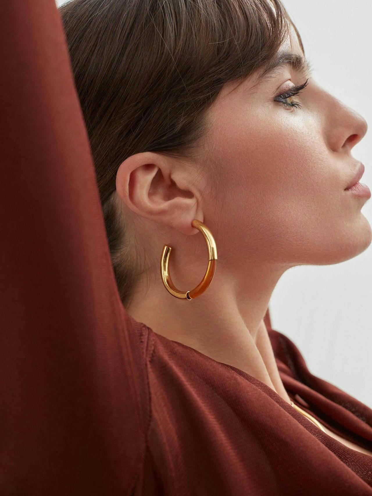 Citrine Chunky hoops Earrings Shyla Jewellery    - Collagerie