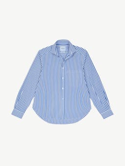 The Royal Blue Stripe fine poplin Classic shirt Clothing With Nothing Underneath    - Collagerie