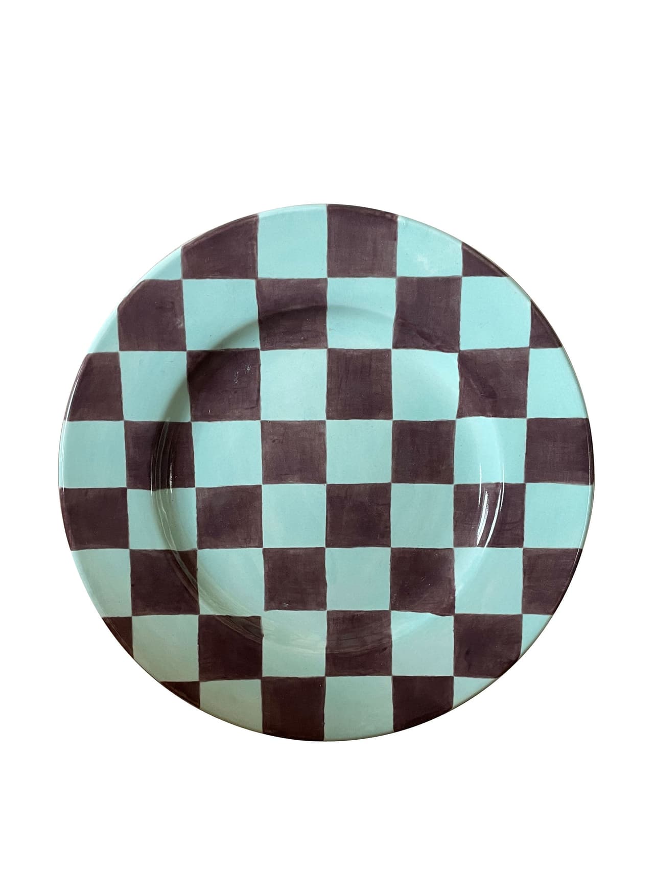 Checkmate plate, mint and purple