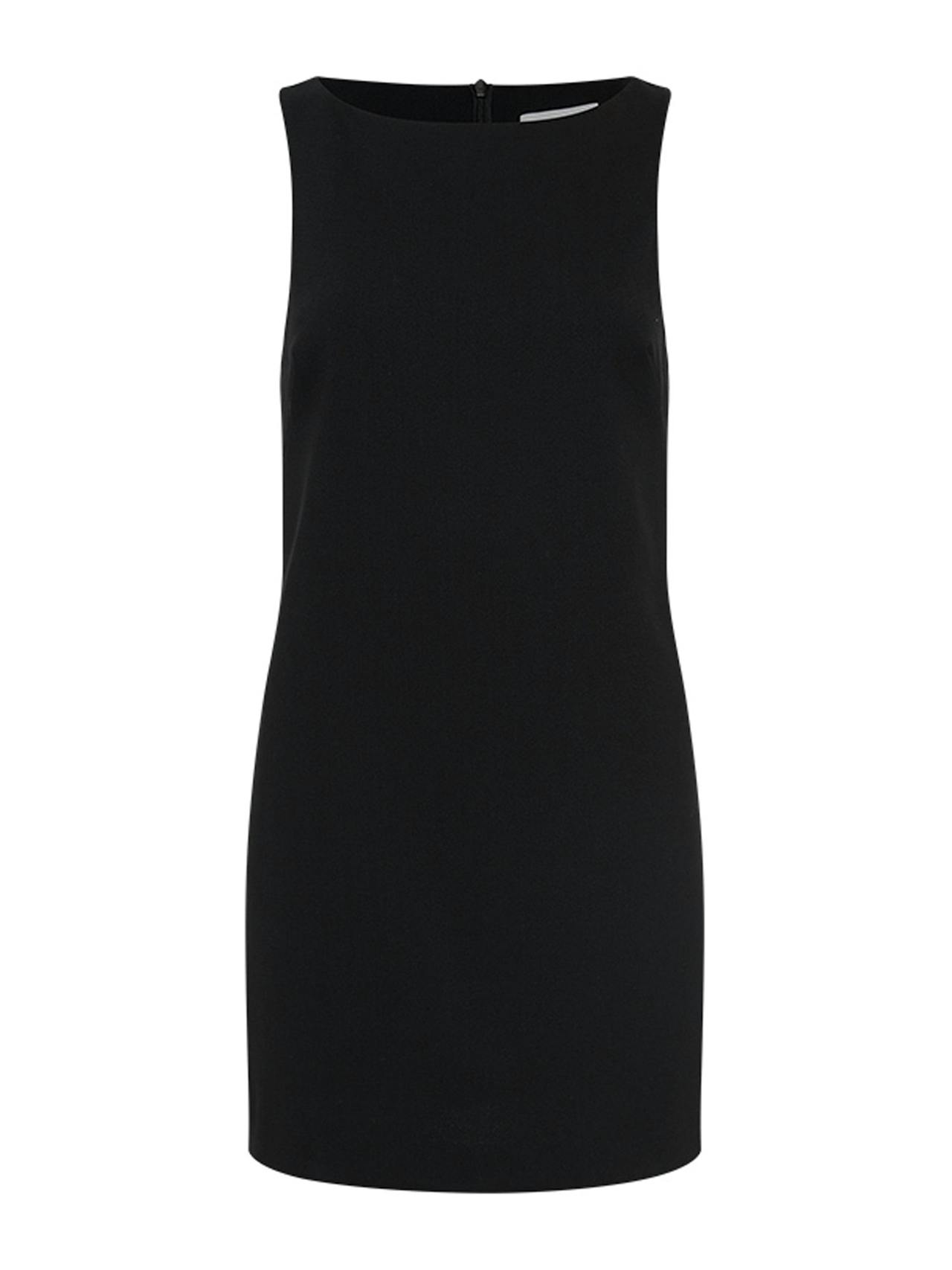 Black crepe mini shift dress