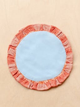 Cotton coasters in blue and apricot, set of 2 Coaster TBCo    - Collagerie