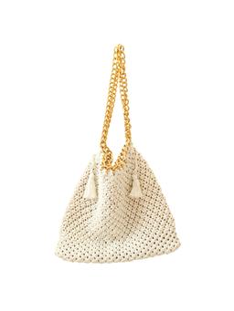 Colette macrame beach bag in off-white Tote Bag BrunnaCo    - Collagerie