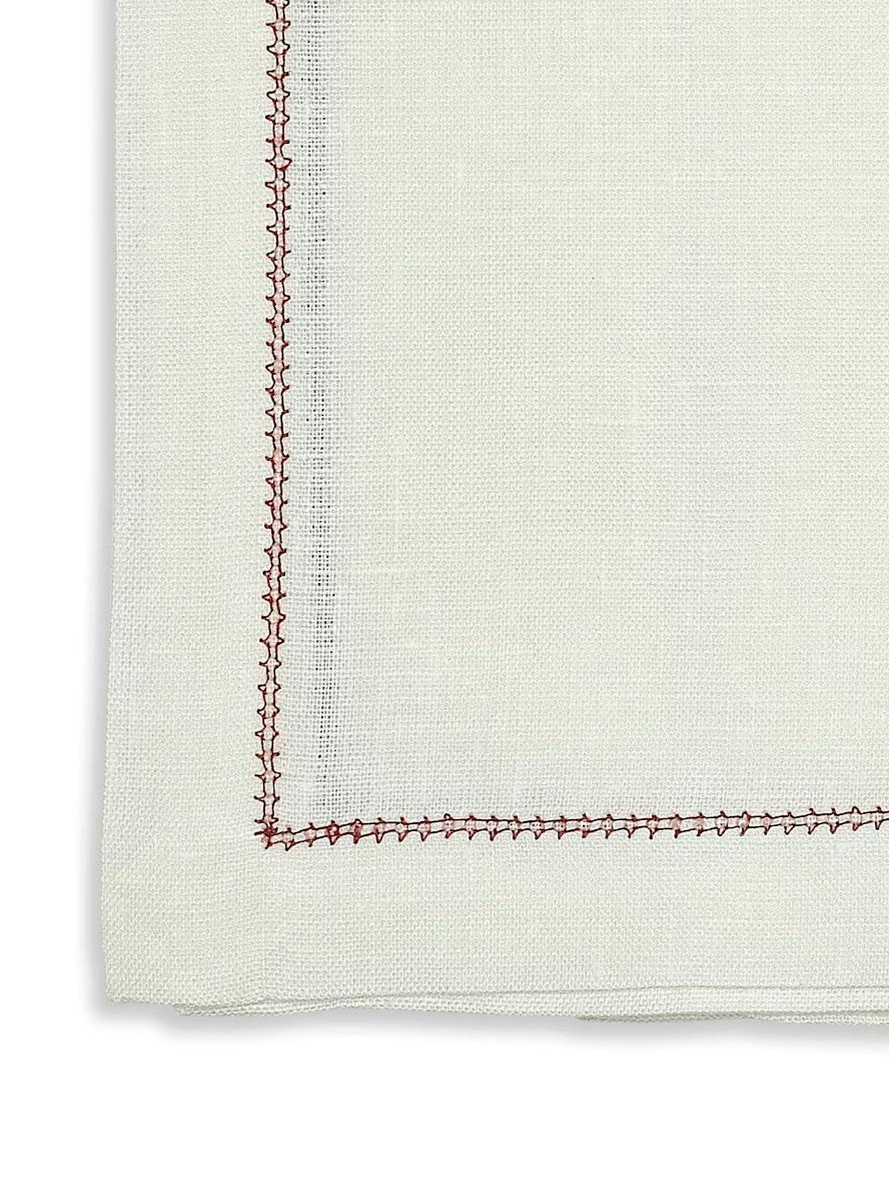 Red hemstitch napkin, set of 6