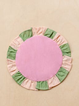 Cotton coasters in pink and green, set of 2 Coaster TBCo    - Collagerie