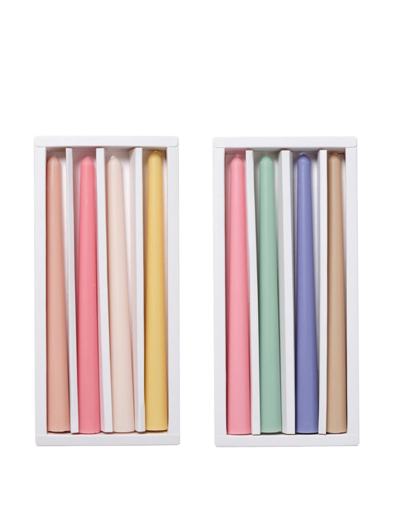 Pastel taper candle set