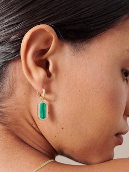 Charlotte Collins malachite drop earrings Earrings Edge of Ember    - Collagerie