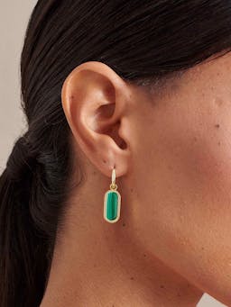 Charlotte Collins malachite drop earrings Earrings Edge of Ember    - Collagerie