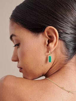 Charlotte Collins malachite drop earrings Earrings Edge of Ember    - Collagerie