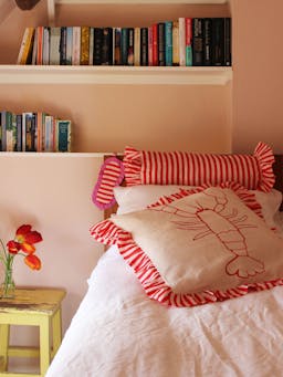 Cherry red bolster cover Cushions Amuse La Bouche    - Collagerie