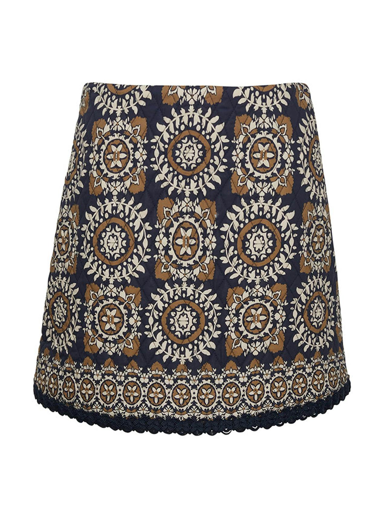 Blue medallion tile Chrissy skirt