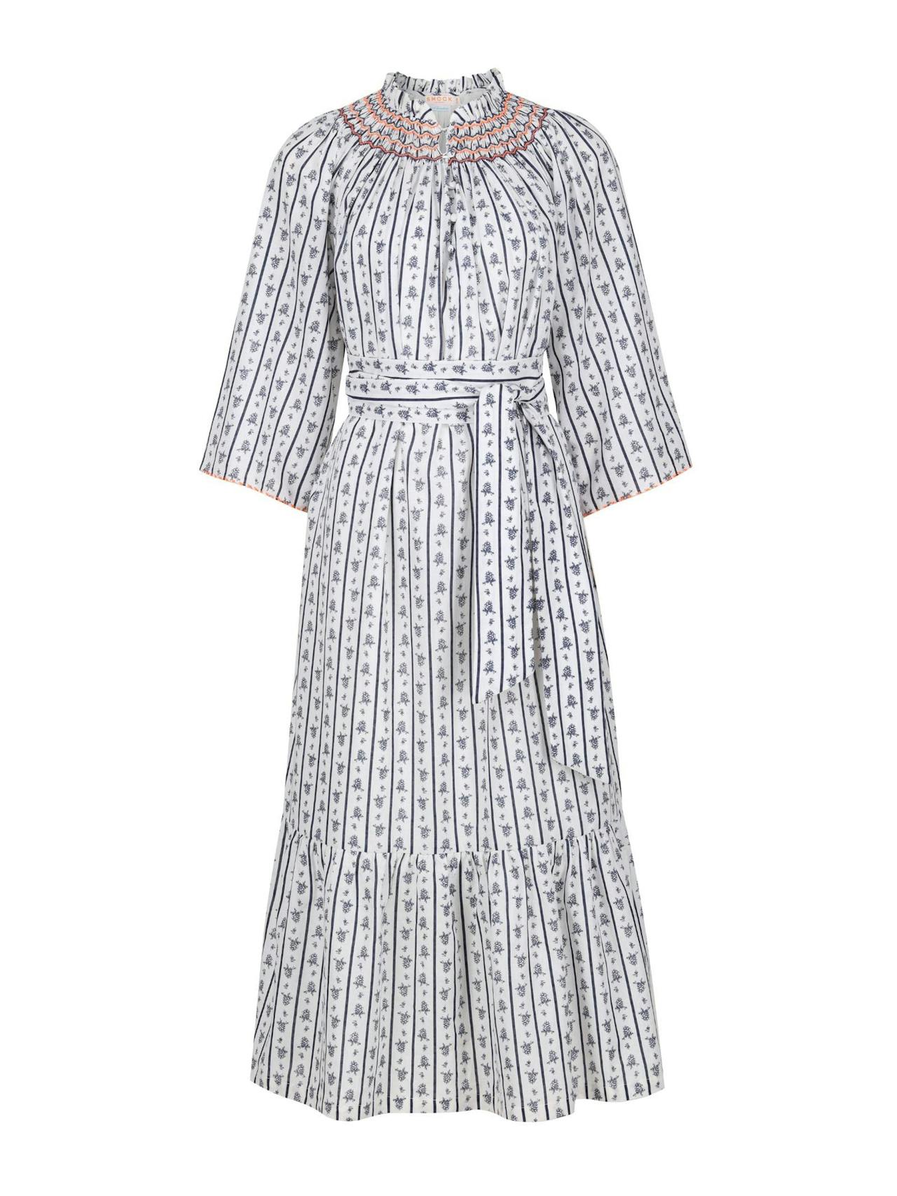 Colette dress the grape escape linen with lady marmalade hand smocking