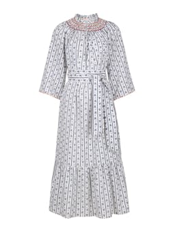 Colette dress the grape escape linen with lady marmalade hand smocking  Smock London    - Collagerie