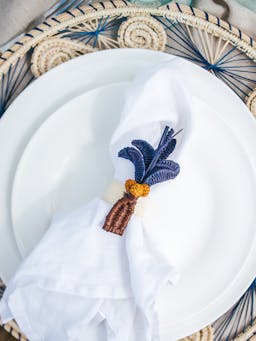 Palmito woven mixed palm tree napkin rings, set of 4 Woven Napkin Rings The Colombia Collective    - Collagerie