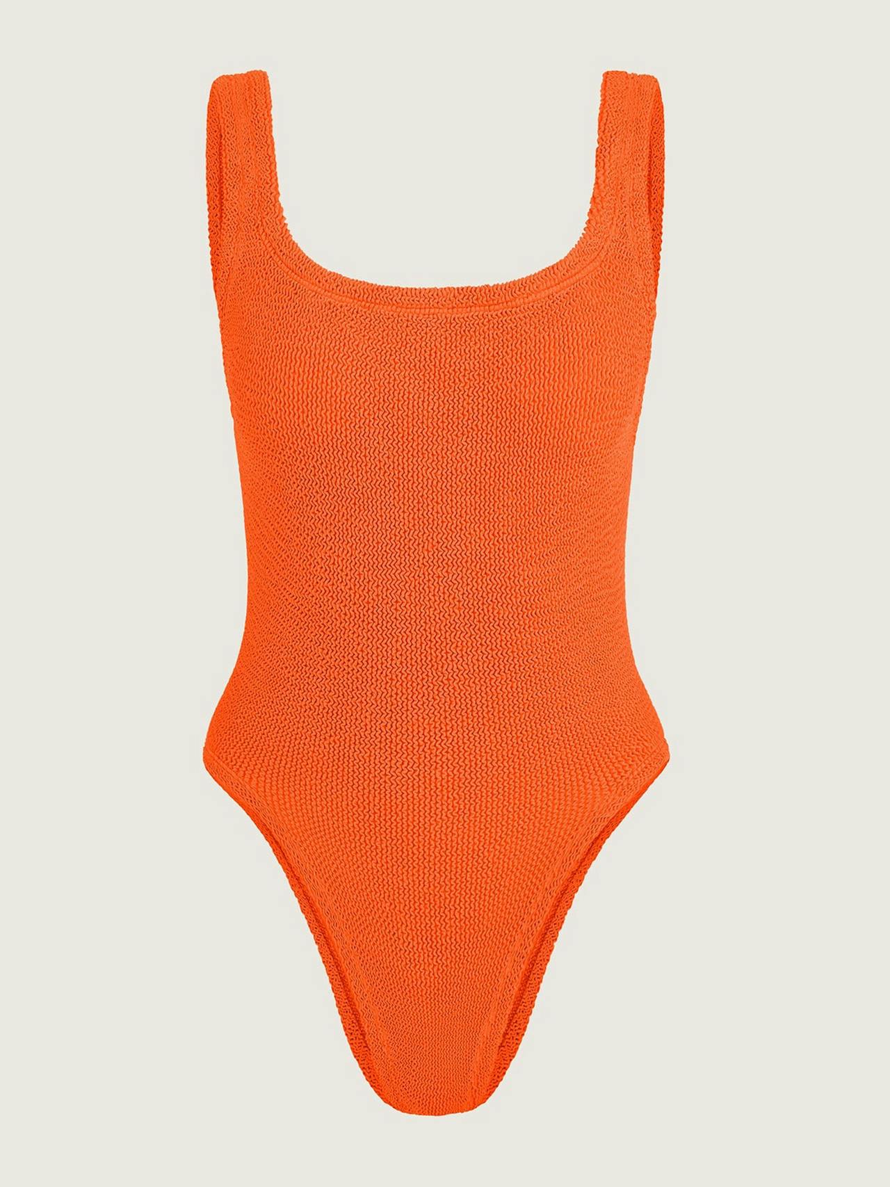 Orange square neck swimwuit