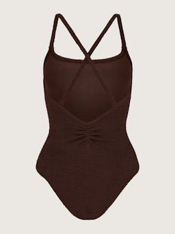 Mattalic chocolate Bette swimsuit Swimsuit Hunza G    - Collagerie