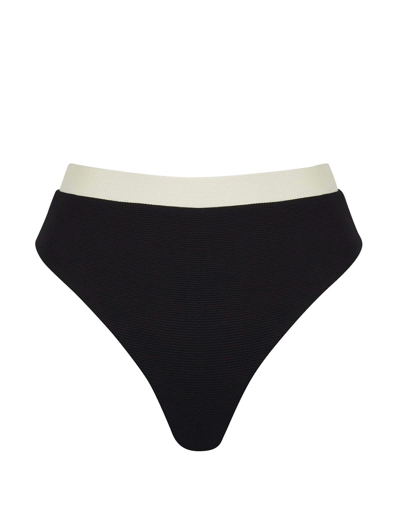 The Claude bikini bottom in black and ecru
