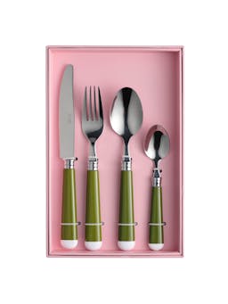 Green and white cutlery set  In the Roundhouse    - Collagerie