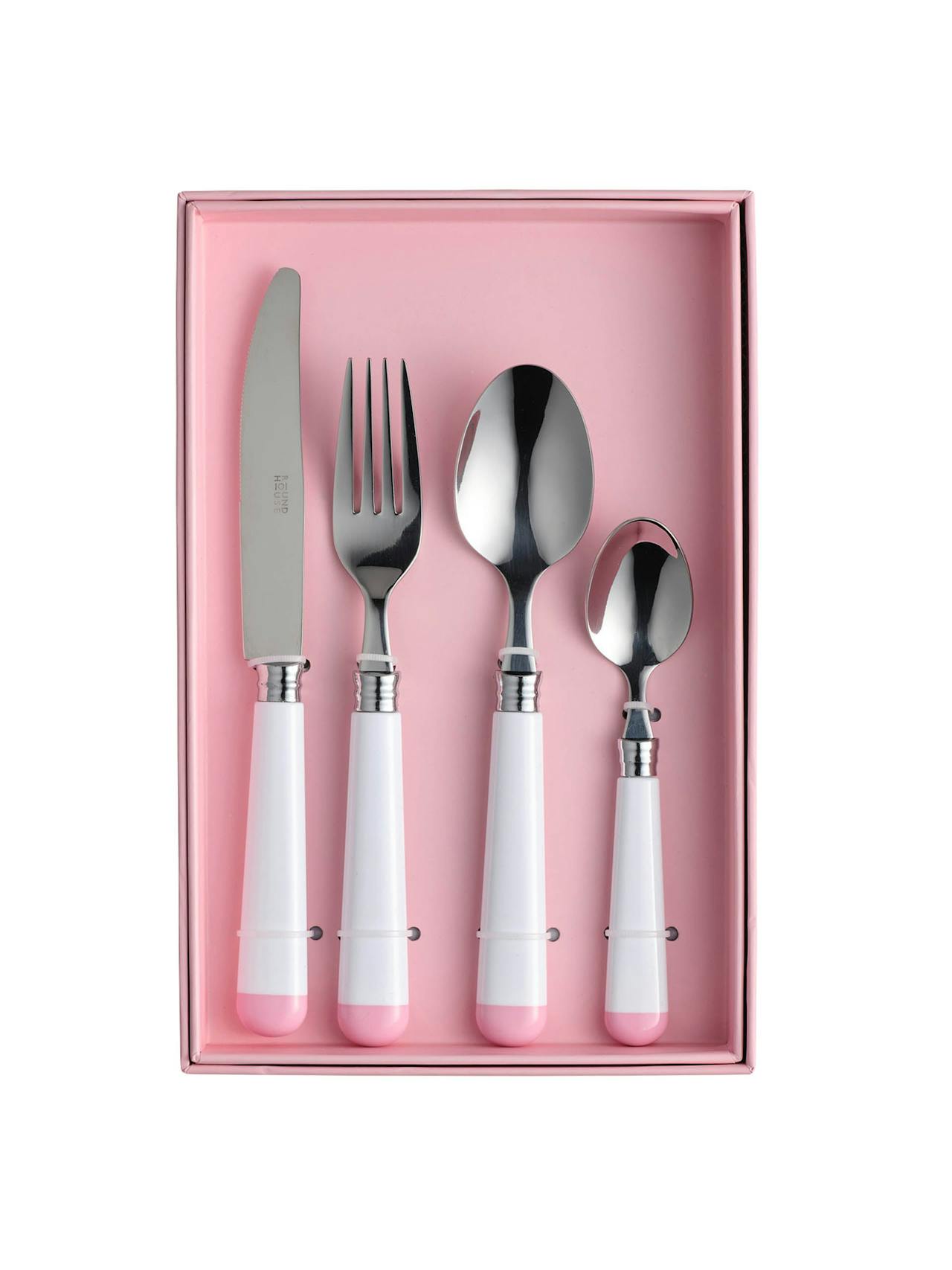 White and pink cutlery set  In the Roundhouse    - Collagerie