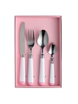 White and pink cutlery set  In the Roundhouse    - Collagerie