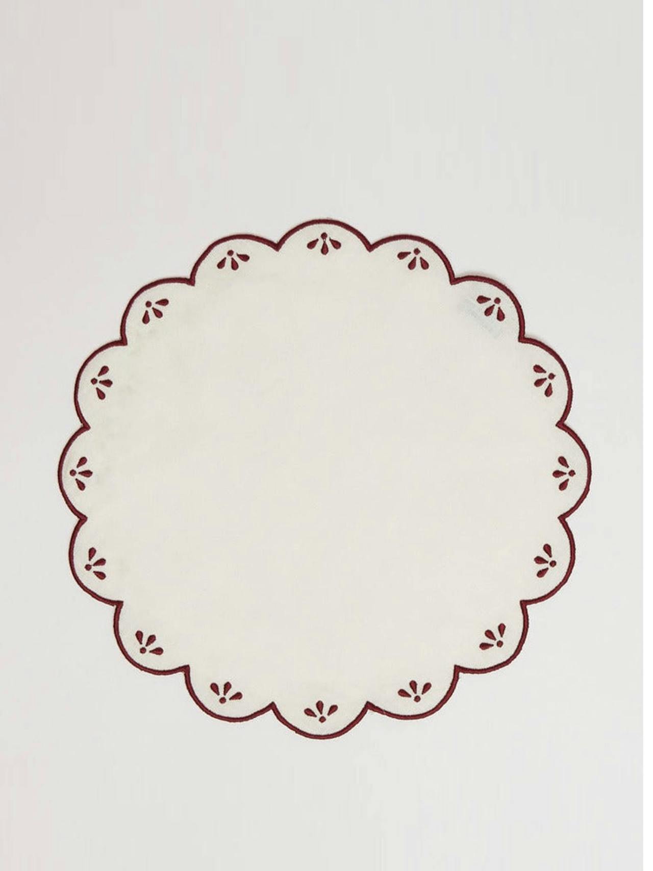 Poppy burgundy placemats, set of 4