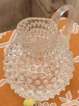 Round hobnail jug Glassware Sharland England    - Collagerie