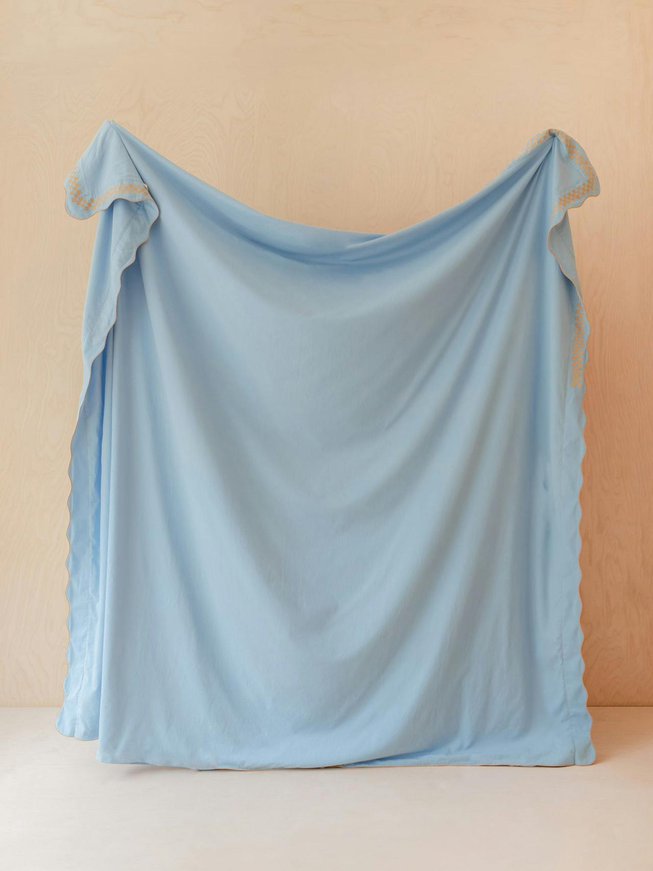 Cotton and linen duvet cover in blue