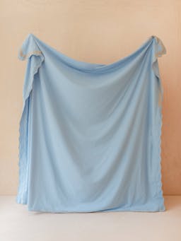 Cotton and linen duvet cover in blue Bedding TBCo    - Collagerie