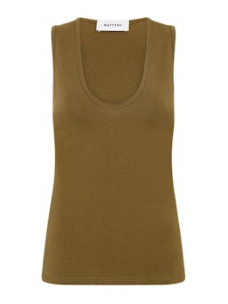 Olive Deep U tank top Womens Apparel - Tank Tops Matteau    - Collagerie