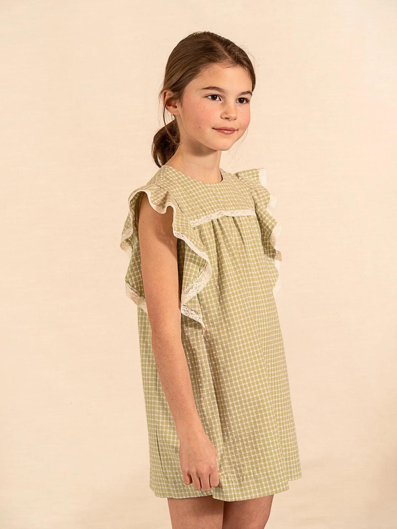 Sage green check Gordes dress Baby & Child Clothing Amaia    - Collagerie