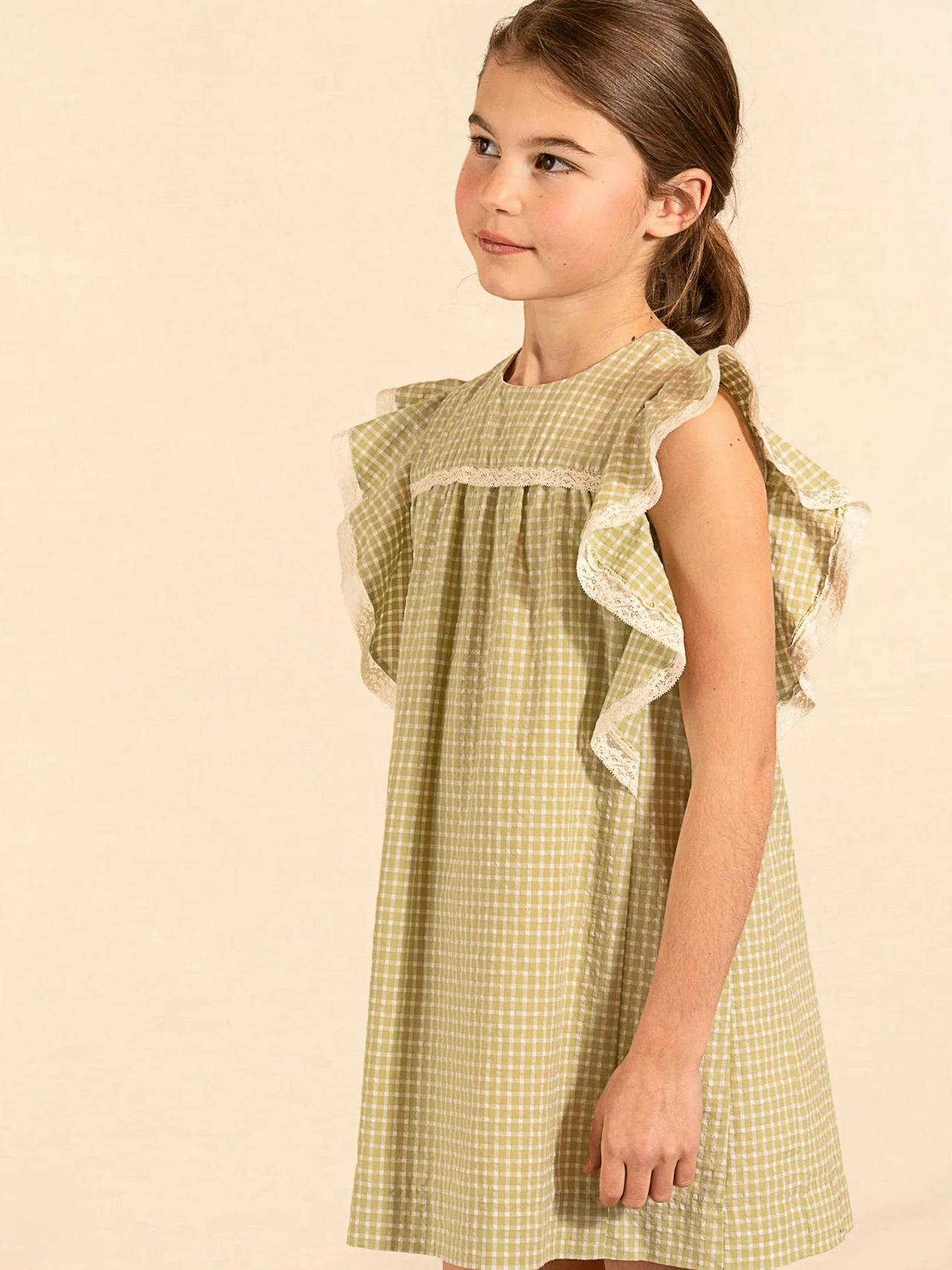 Sage green check Gordes dress Baby & Child Clothing Amaia    - Collagerie