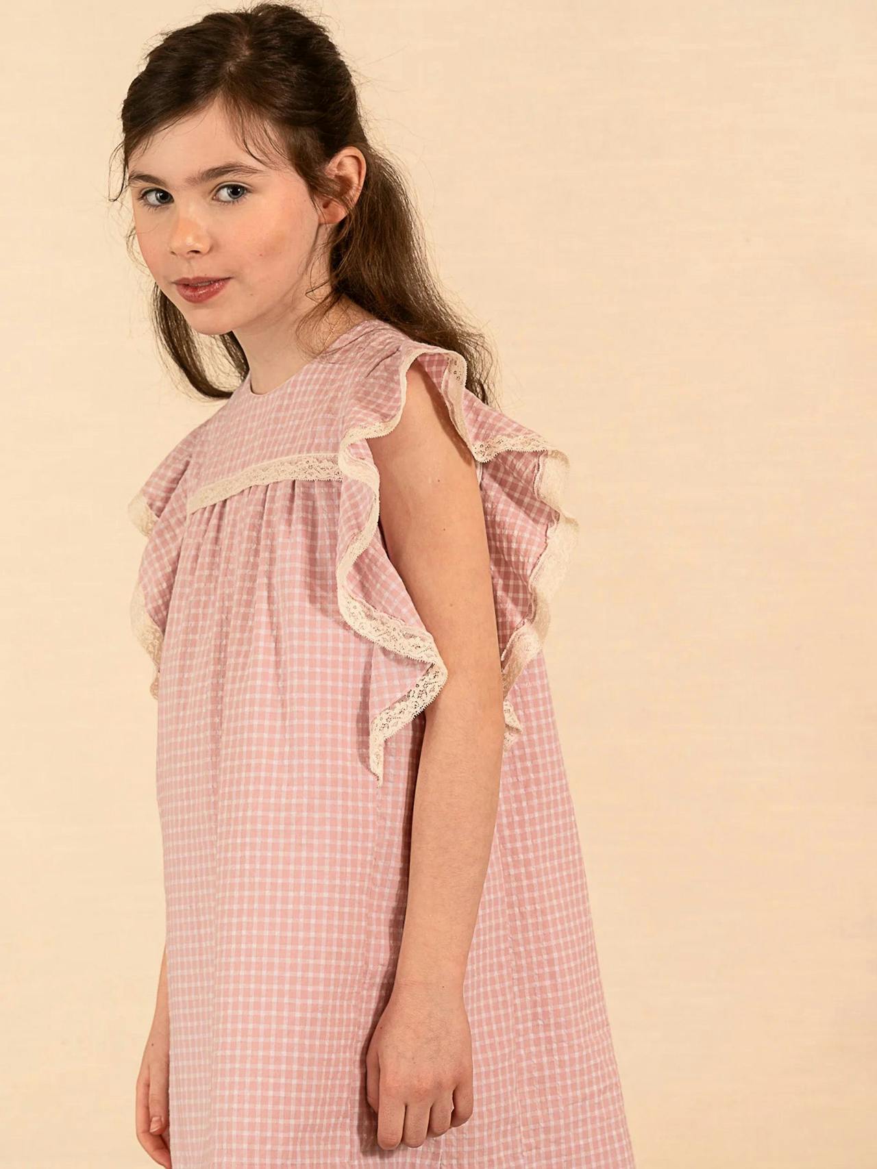 Dusty pink check Gordes dress Baby & Child Clothing Amaia    - Collagerie