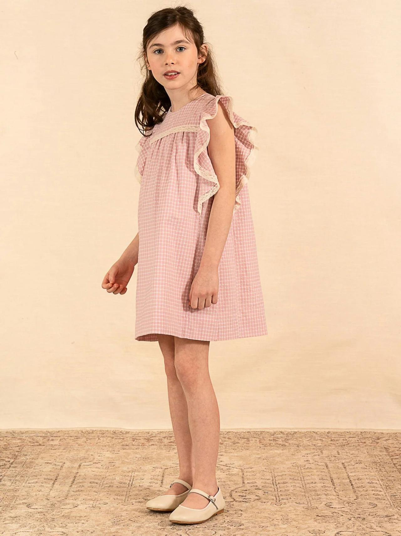 Dusty pink check Gordes dress Baby & Child Clothing Amaia    - Collagerie