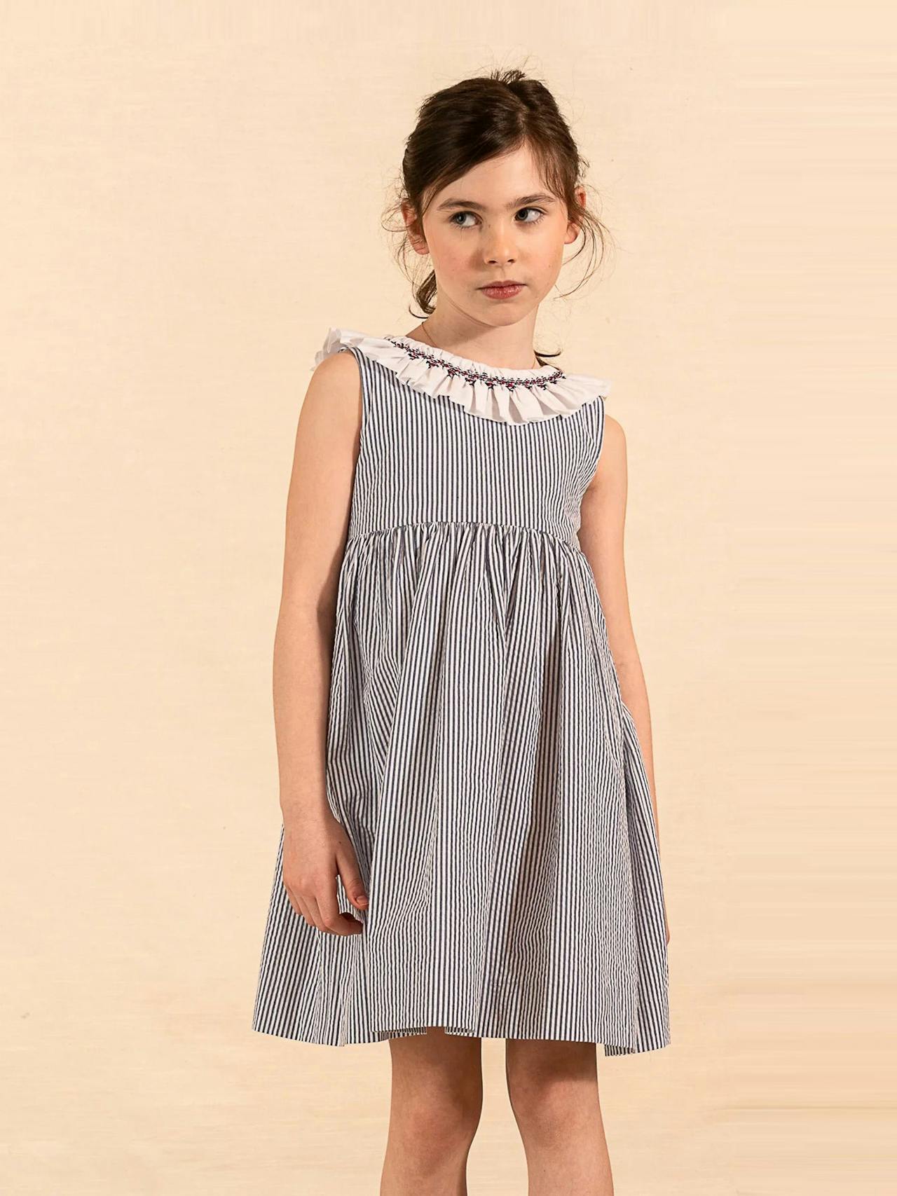 Poppy dress navy stripe Child Amaia    - Collagerie