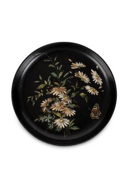 Hand-painted Victorian small floral tray Antique Sharland England    - Collagerie