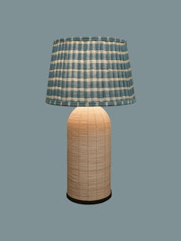 Blue and sage green Edo stripe pleated lampshade Lighting Birdie Fortescue    - Collagerie