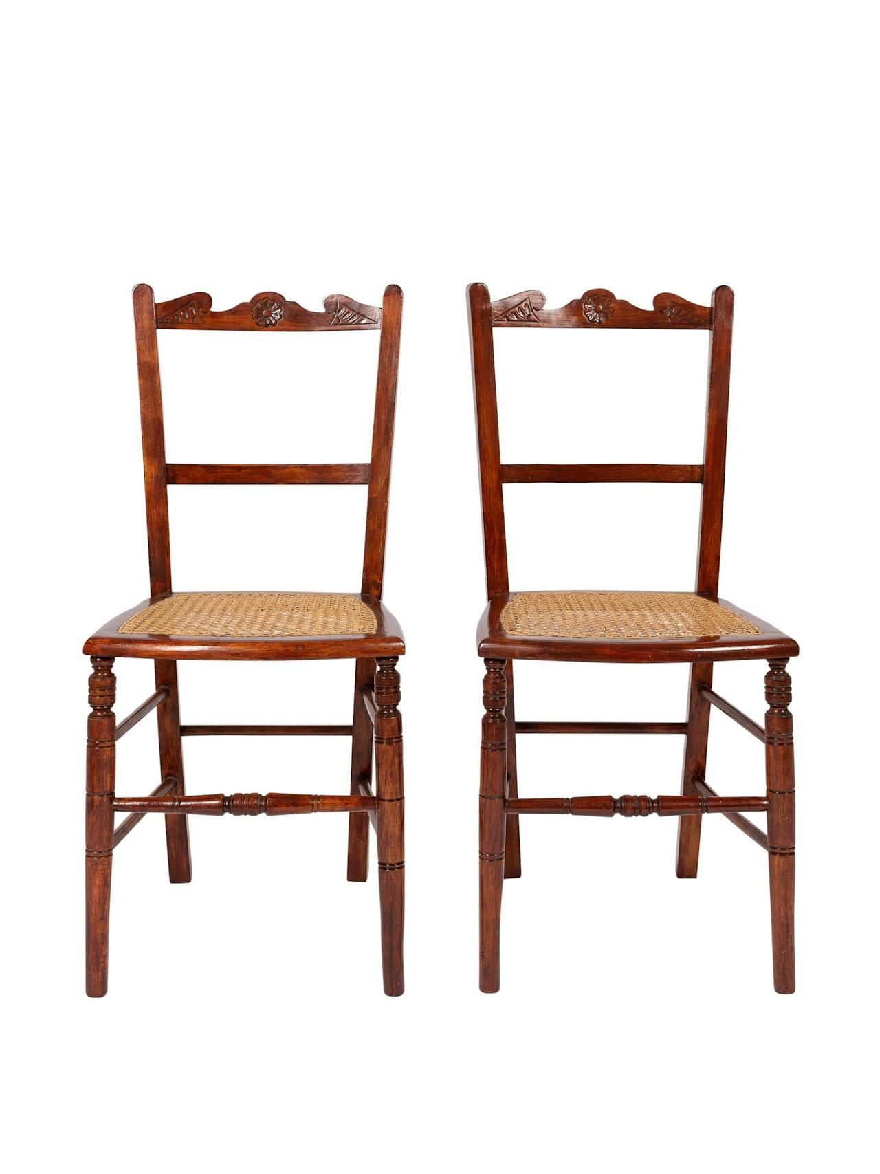 Hand-carved Victorian chairs, set of 2