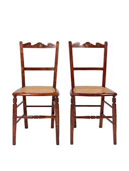 Hand-carved Victorian chairs, set of 2 Antique Sharland England    - Collagerie