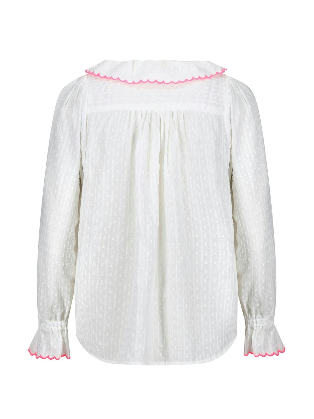 De beauvoir blouse barley twist white cotton with barbilicious embroidery  Smock London    - Collagerie