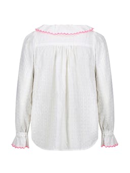 De beauvoir blouse barley twist white cotton with barbilicious embroidery  Smock London    - Collagerie