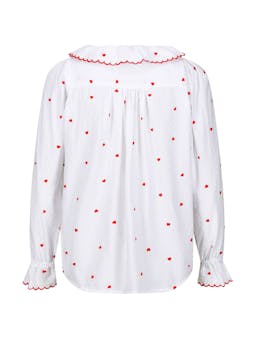 De beauvoir blouse love is in the air plumetti with big love embroidery  Smock London    - Collagerie