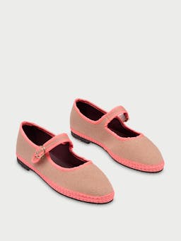 Beige Dent Mary Jane flats Mary Jane Flabelus    - Collagerie