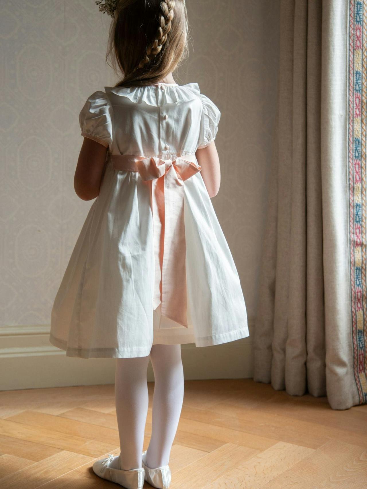 Diana special occasion dress with seashell hand smocking  Smock London    - Collagerie