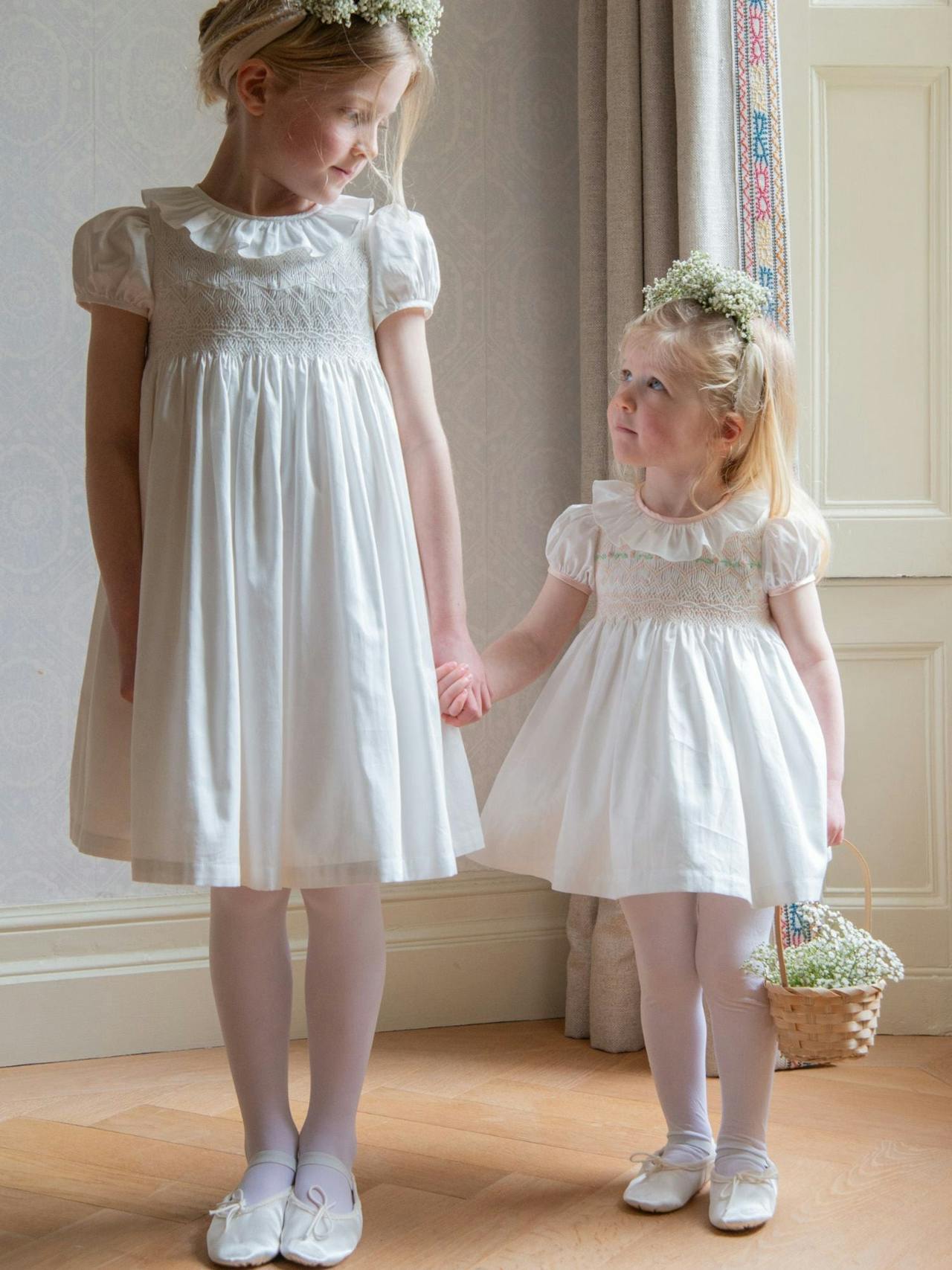 Diana special occasion dress with seashell hand smocking  Smock London    - Collagerie