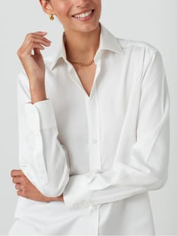 White tencel Boyfriend shirt Shirts With Nothing Underneath    - Collagerie