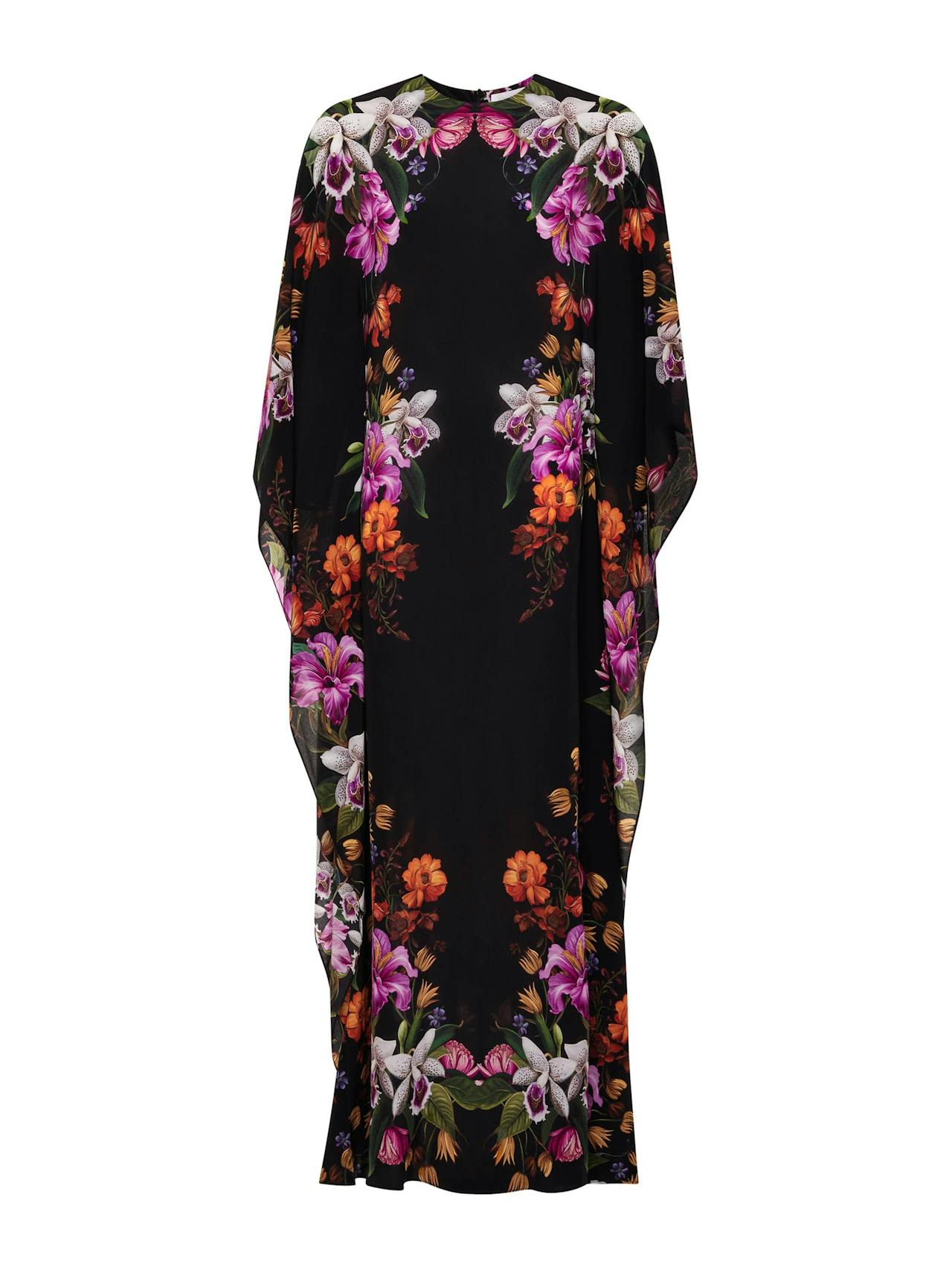 Painterly flower Eloise crepe maxi dress