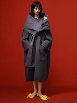 Coat with detachable scarf PF24_F1C1_GRWCM Erdem    - Collagerie