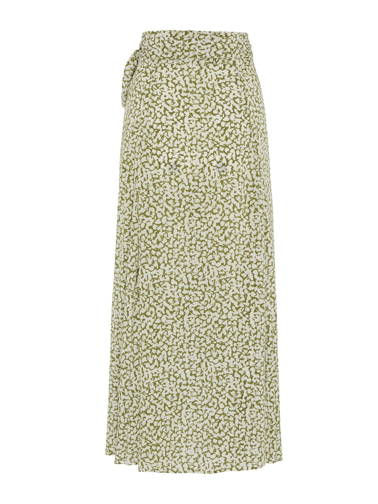 Milu skirt in crepe de chine ditsy green SKIRTS Evarae    - Collagerie