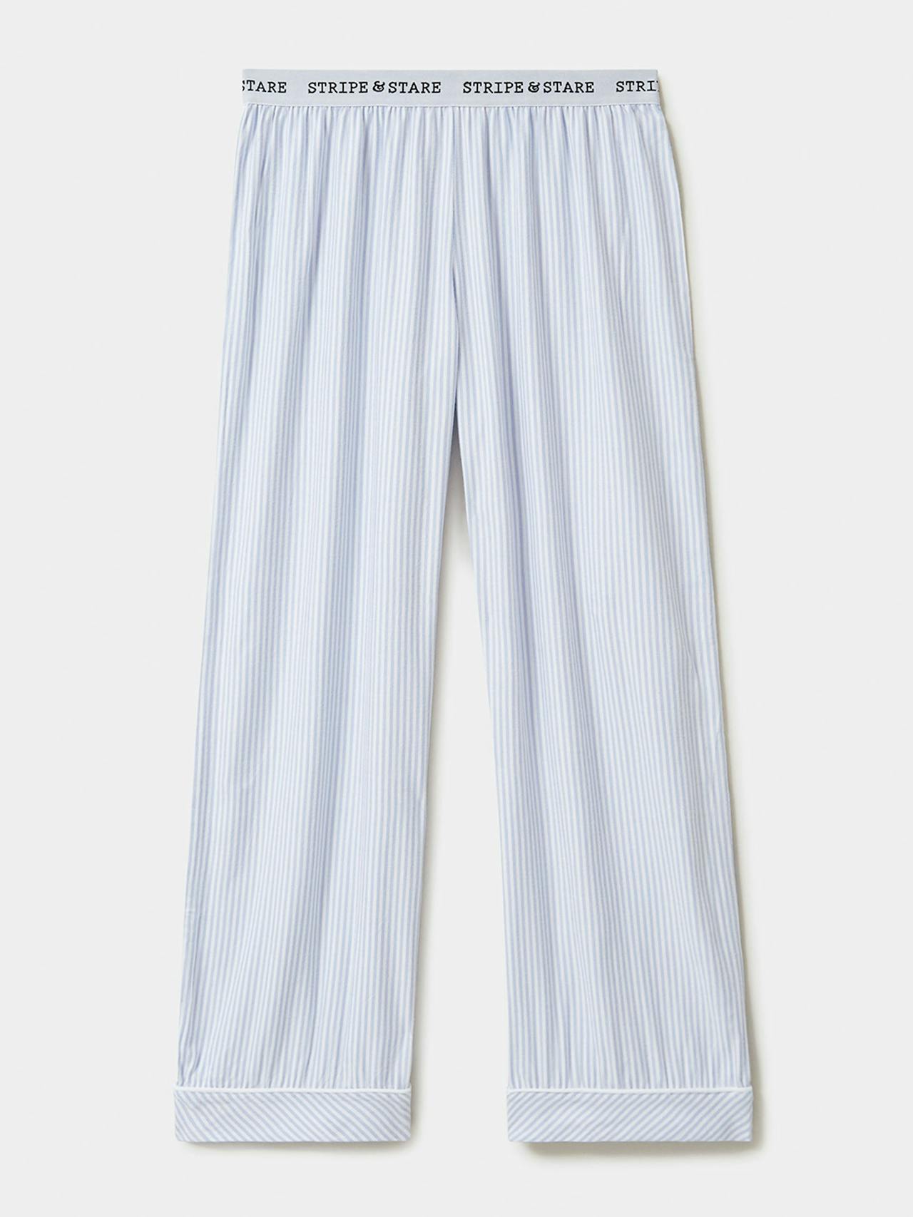 Blue stripe soft brushed woven pyjama bottoms